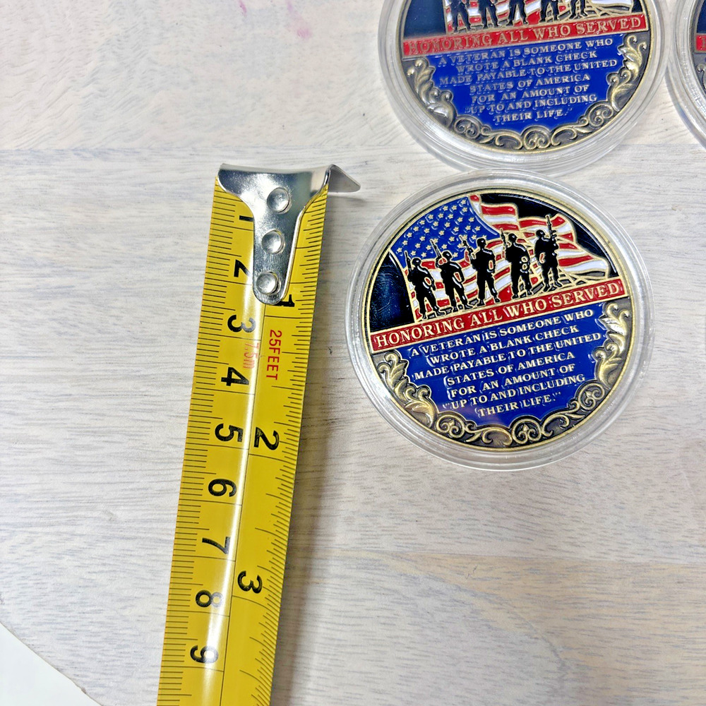 Lot of 7 Patriotic Eagle “Thank You for Your Service” Challenge Coins - Picture 5 of 5